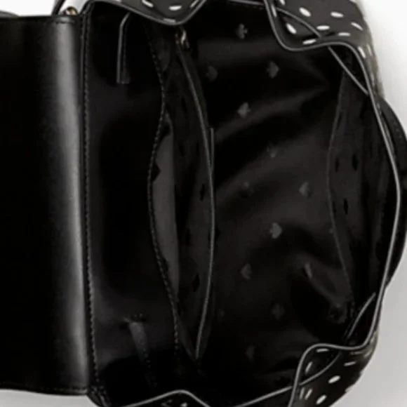 Kate Spade NWT Minnie Mouse Polka Dot Black Medium Backpack Refined Leather - Picture 4 of 10
